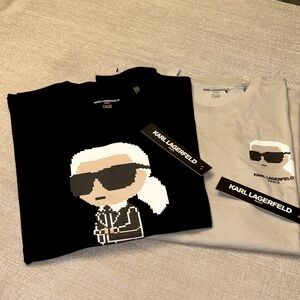 Karl Lagerfeld- NWT Pixel Art T-Shirts - Black and Tan (Bundle of 2) Mens L